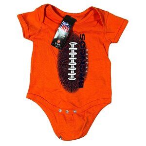 Outer Stuff Kids 3/6M Orange Denver Broncos NFL Team Football Bodysuit NWT